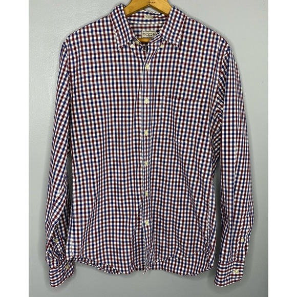 J. CREW Red White and Blue Plaid Button Down Shirt - Picture 1 of 4